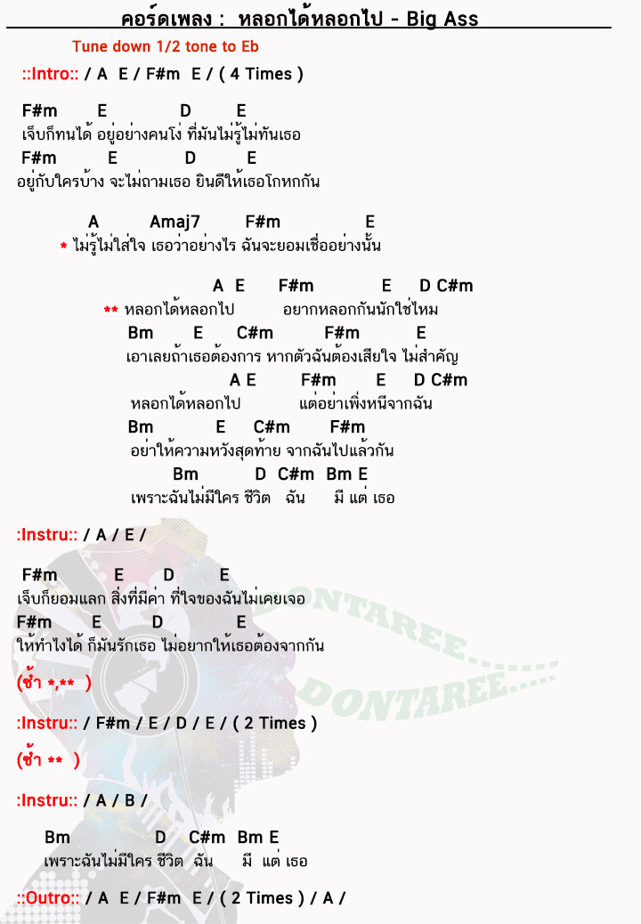 คอร์ดเพลง หลอกได้หลอกไป ง่ายๆ