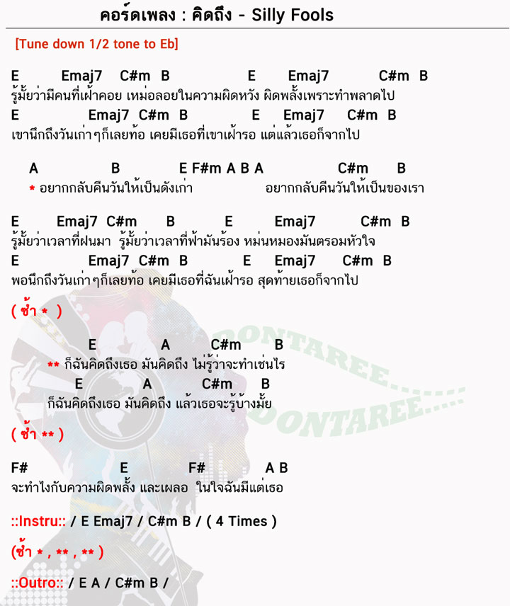 คอร์ดเพลง คิดถึง ง่ายๆ