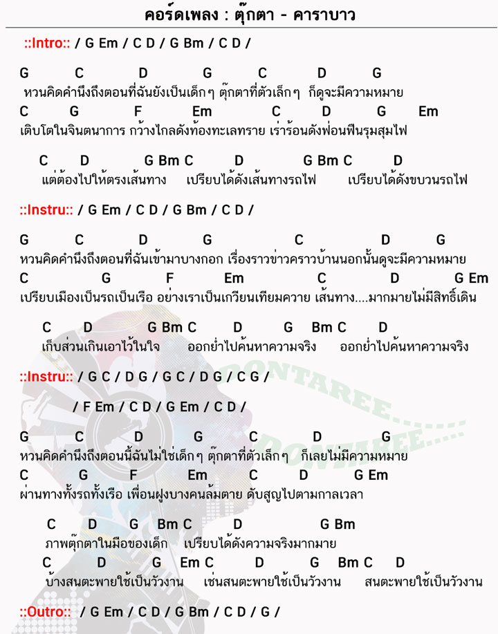 คอร์ดเพลง ตุ๊กตา ง่ายๆ