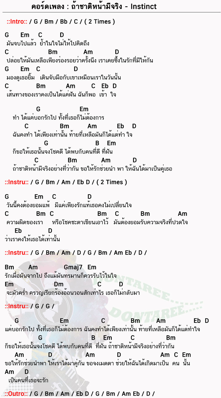 คอร์ดเพลง ถ้าชาติหน้ามีจริง ง่ายๆ