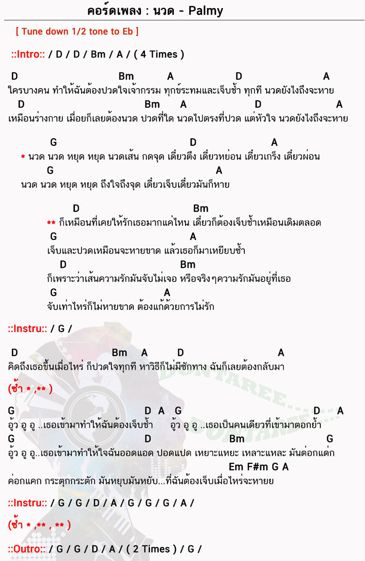 คอร์ดเพลง นวด ง่ายๆ