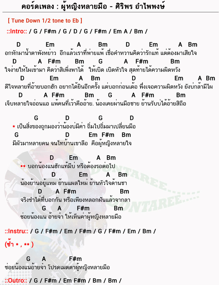 คอร์ดเพลง ผู้หญิงหลายมือ ง่ายๆ