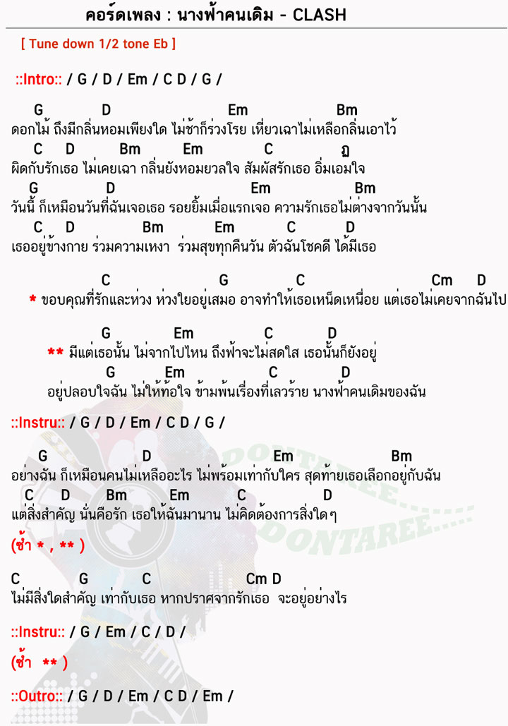 คอร์ดเพลง นางฟ้าคนเดิม ง่ายๆ