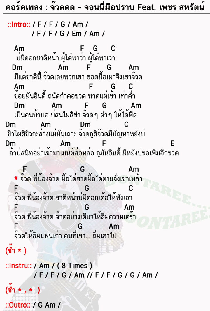 คอร์ดเพลง จ๊วดดด ง่ายๆ