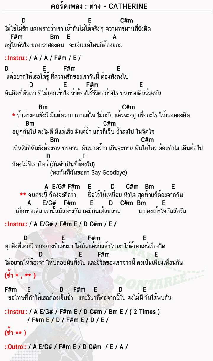 คอร์ดเพลง ต่าง ง่ายๆ