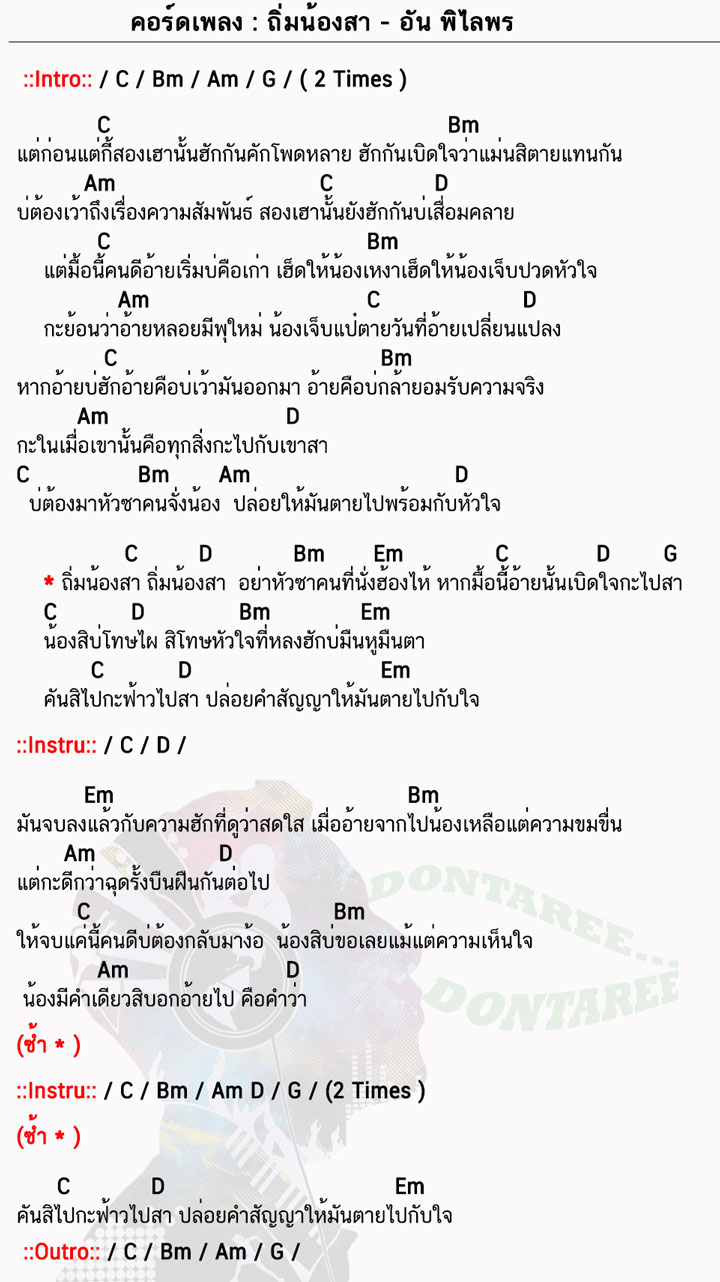 คอร์ดเพลง ถิ่มน้องสา ง่ายๆ