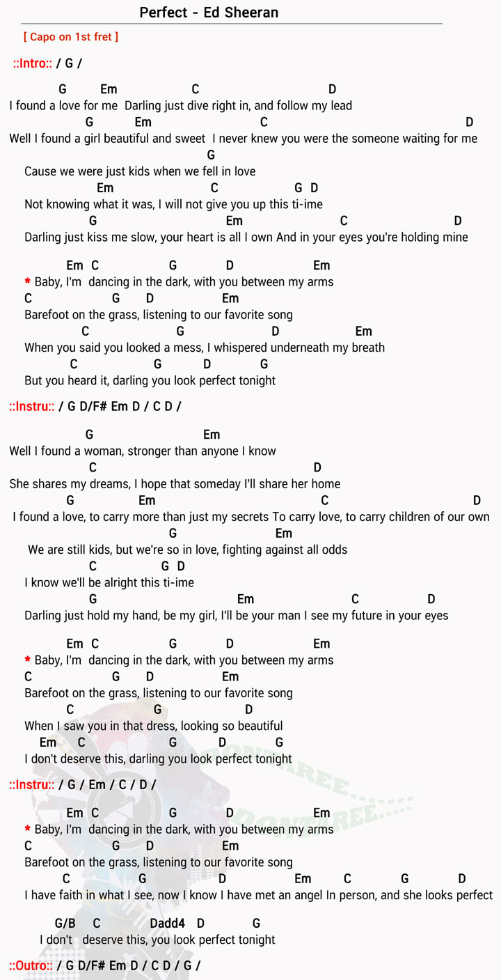 Perfect Chord Easy songs