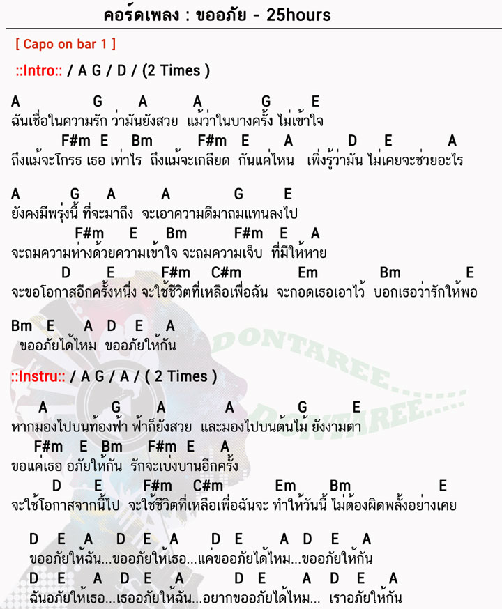 คอร์ดเพลง ขออภัย ง่ายๆ