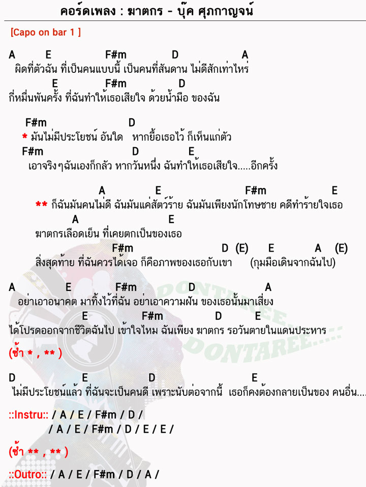 คอร์ดเพลง ฆาตกร ง่ายๆ