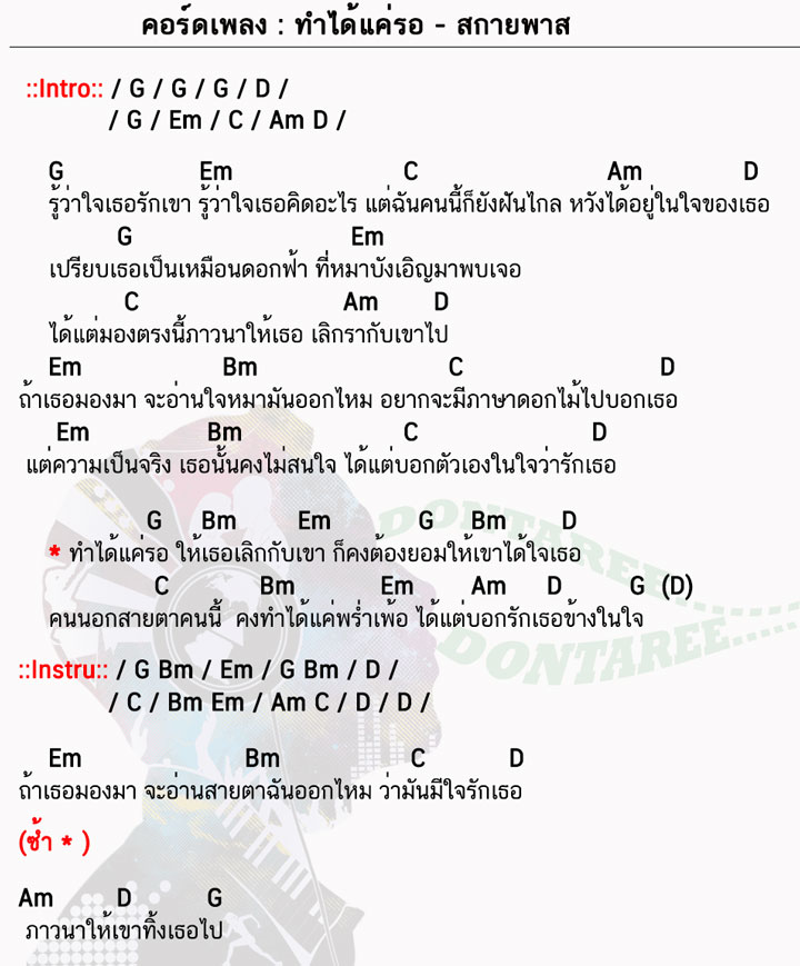 คอร์ดเพลง ทำได้แค่รอ ง่ายๆ