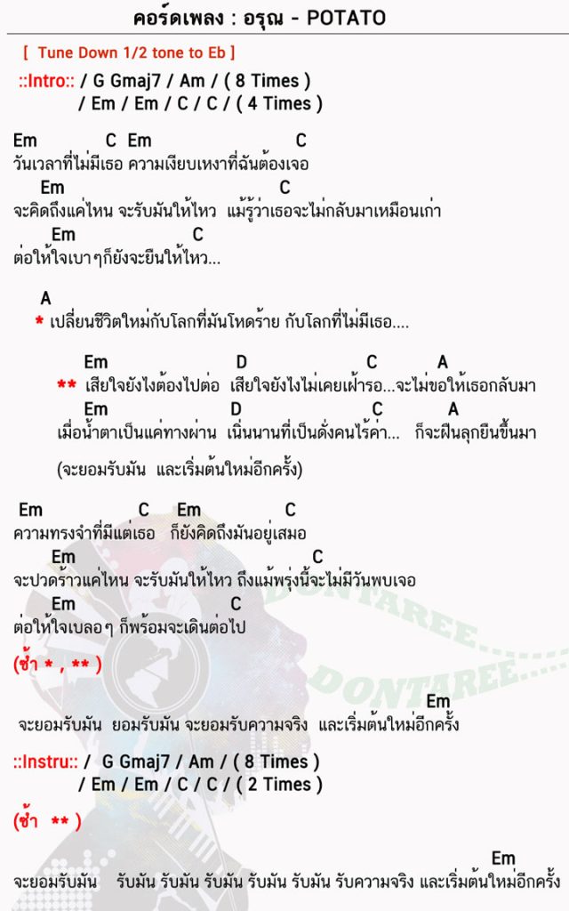 คอร์ดเพลง อรุณ ง่ายๆ