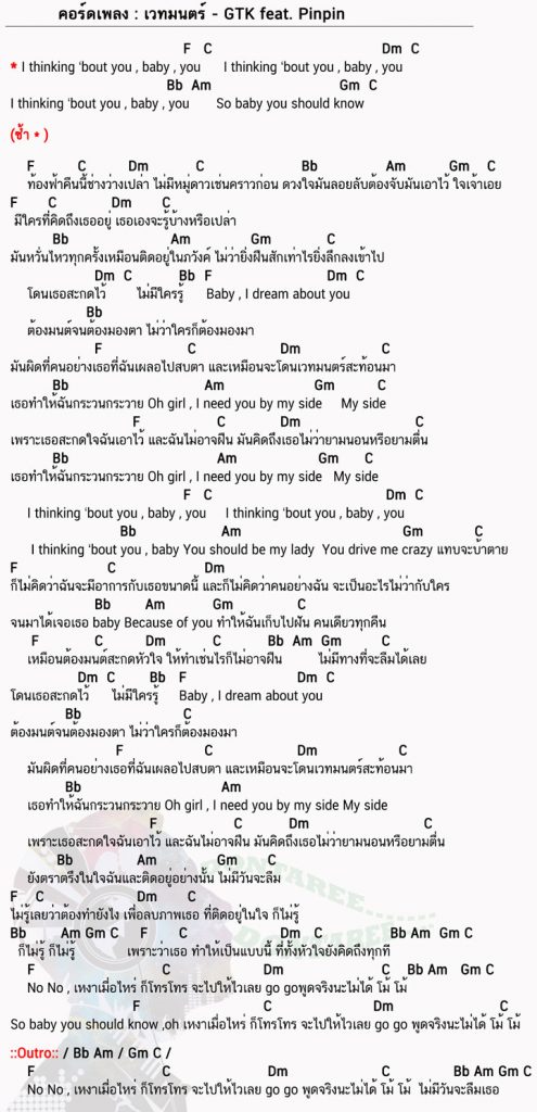 คอร์ดเพลง เวทมนตร์ ง่ายๆ