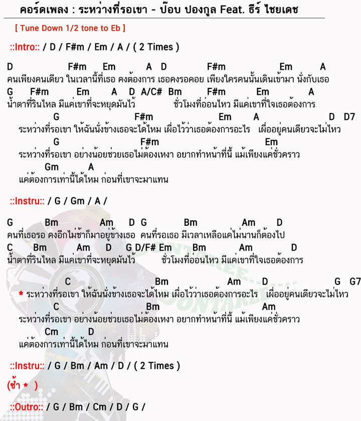 คอร์ดเพลง ระหว่างที่รอเขา