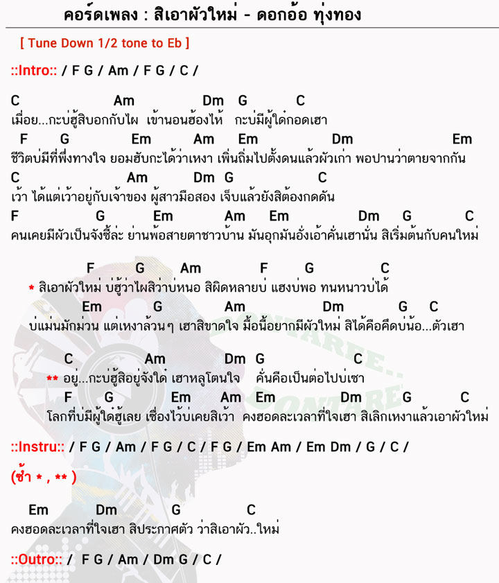 คอร์ดเพลง สิเอาผัวใหม่