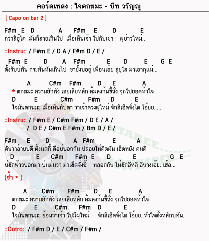 คอร์ดเพลง ใจตกฆมะ ง่ายๆ