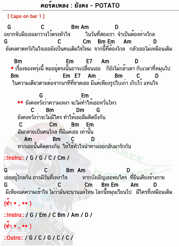 คอร์ดเพลง ยังคง