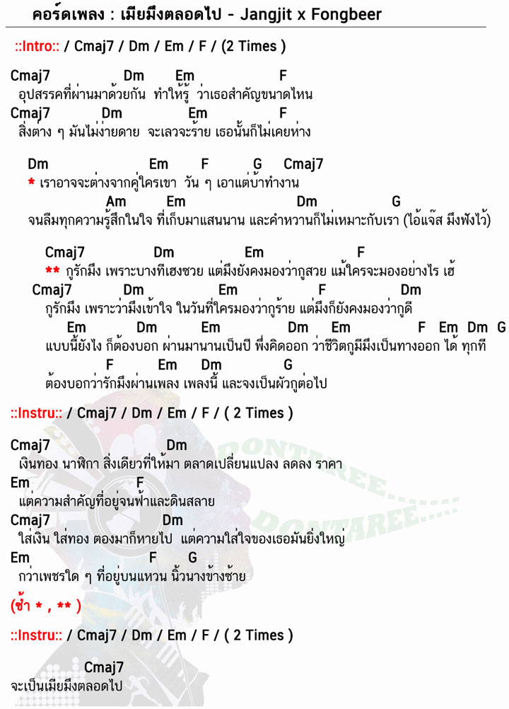 คอร์ดเพลง เมียมึงตลอดไป