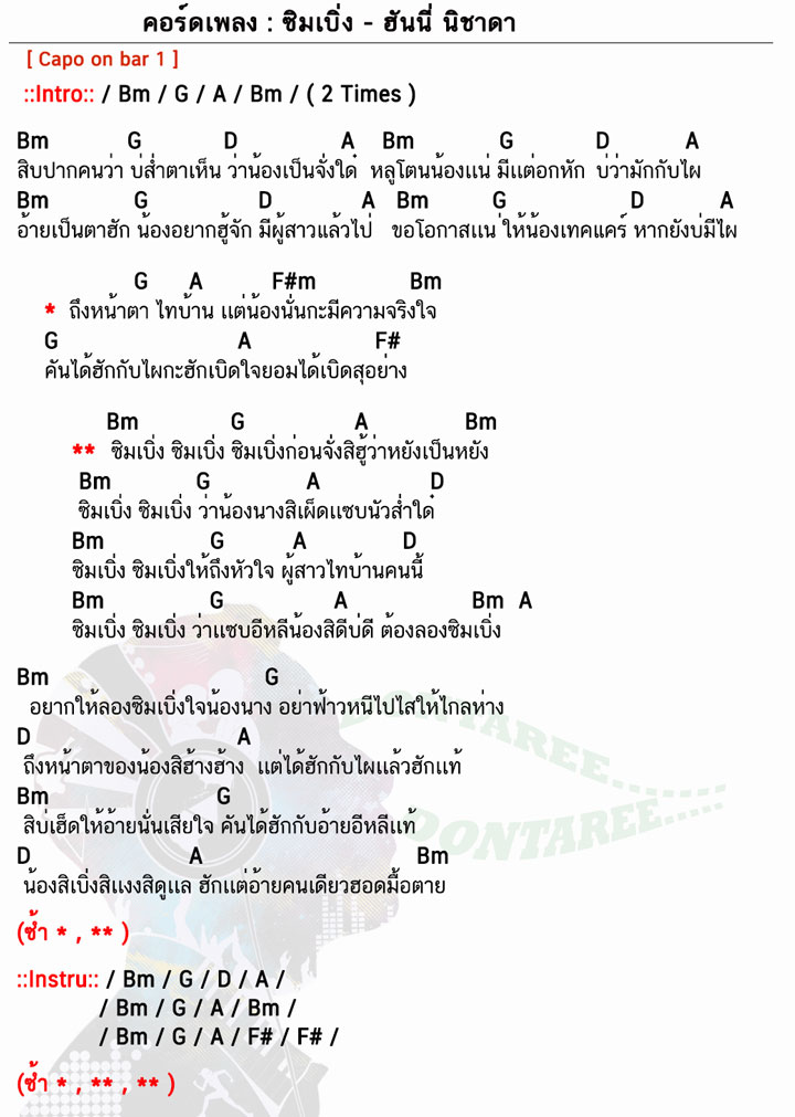 คอร์ดเพลง ซิมเบิ่ง