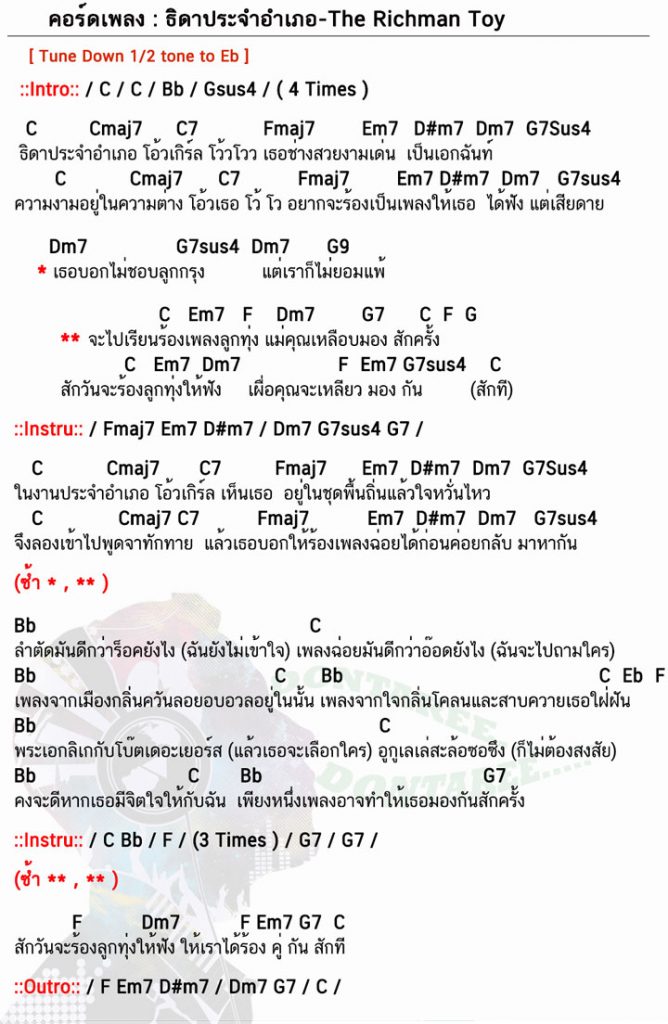 คอร์ดเพลง ธิดาประจำอำเภอ