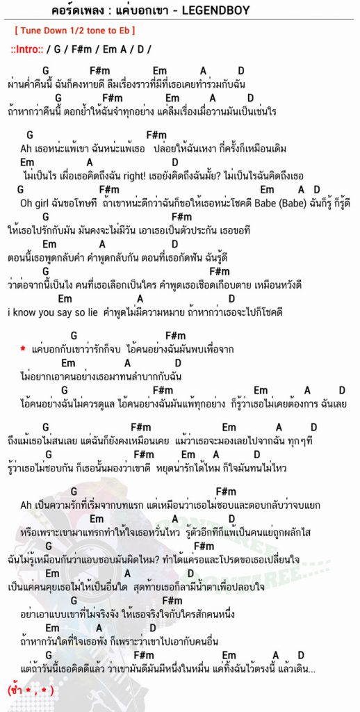 คอร์ดเพลง แค่บอกเขา