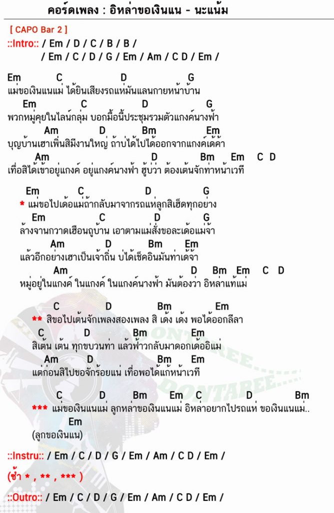 คอร์ดเพลง อิหล่าขอเงินแน