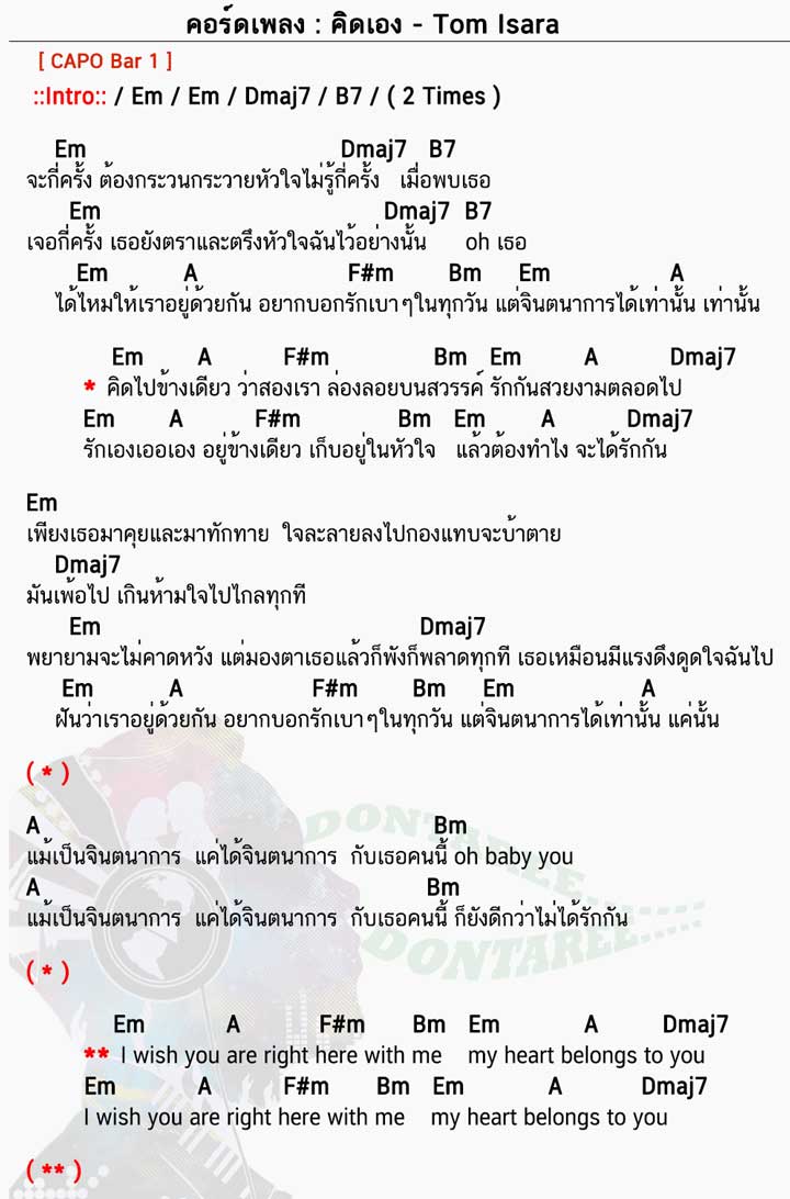 คอร์ดเพลง คิดเอง