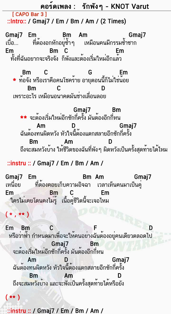 คอร์ดเพลง รักพังๆ