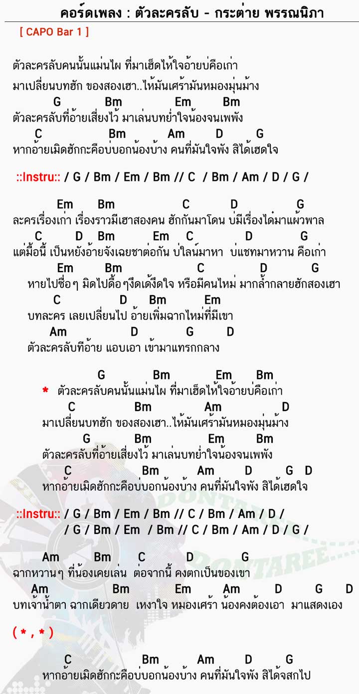 คอร์ดเพลง ตัวละครลับ