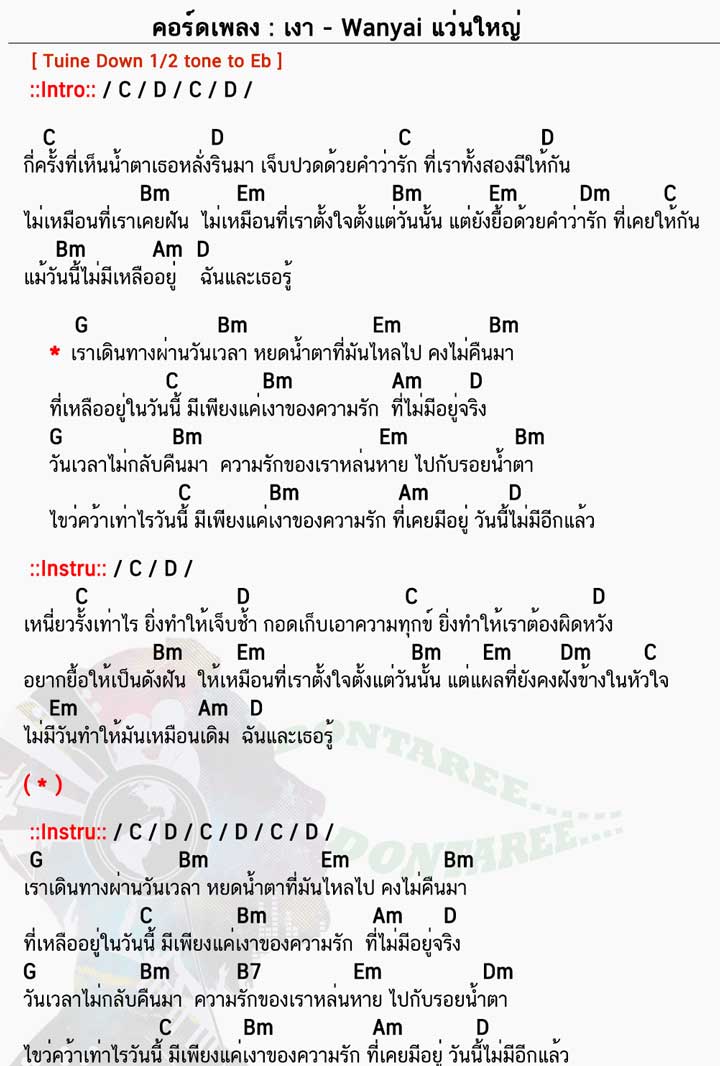 คอร์ดเพลง เงา