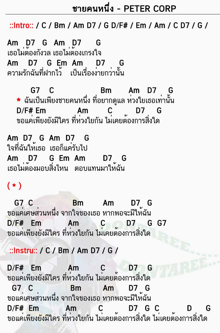 คอร์ดเพลง ชายคนหนึ่ง