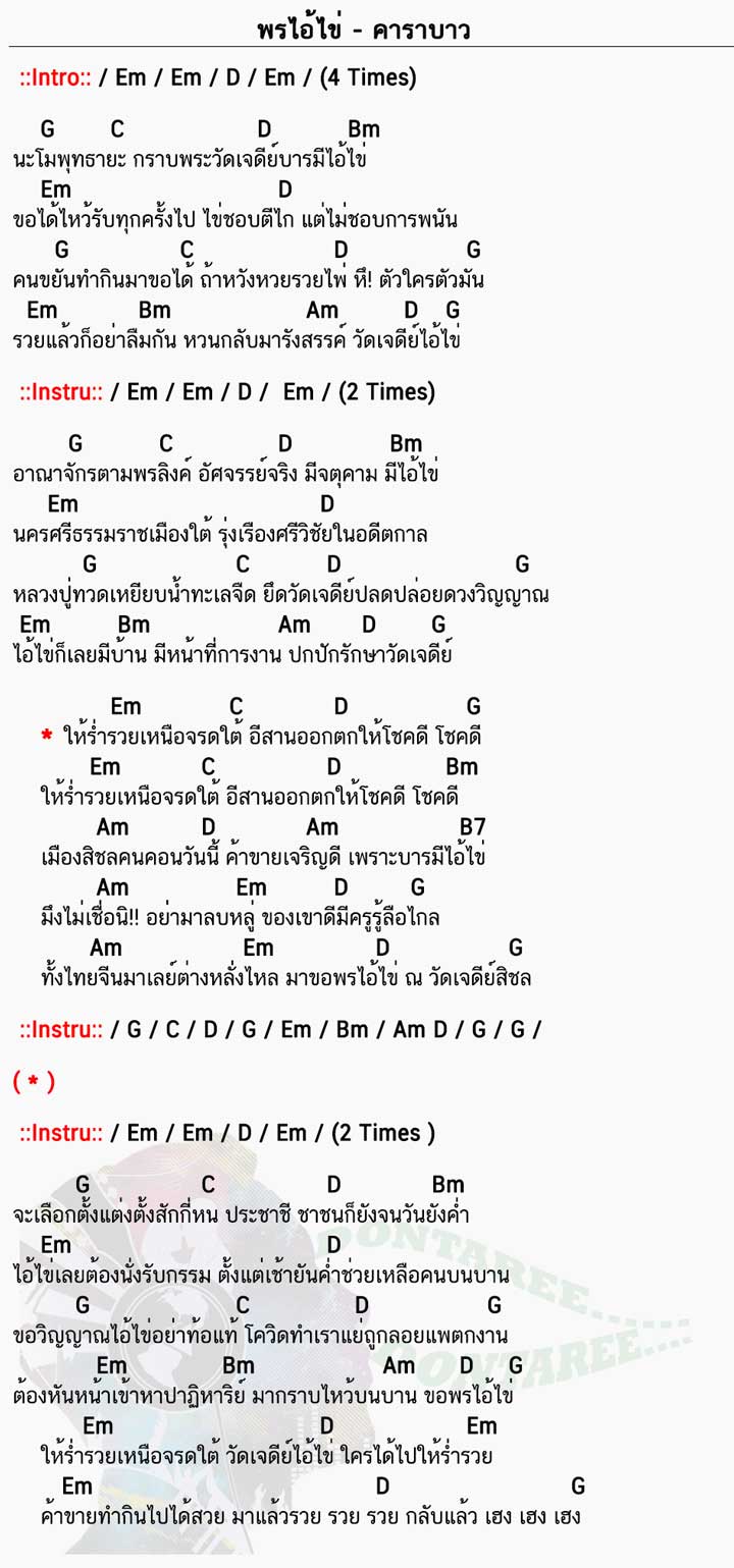 คอร์ดเพลง พรไอ้ไข่